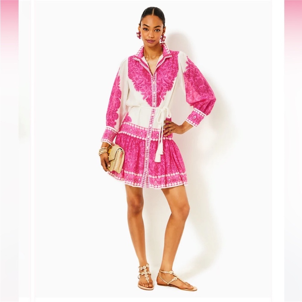 Lilly Pulitzer Pink Floral Sleeveless Sundress